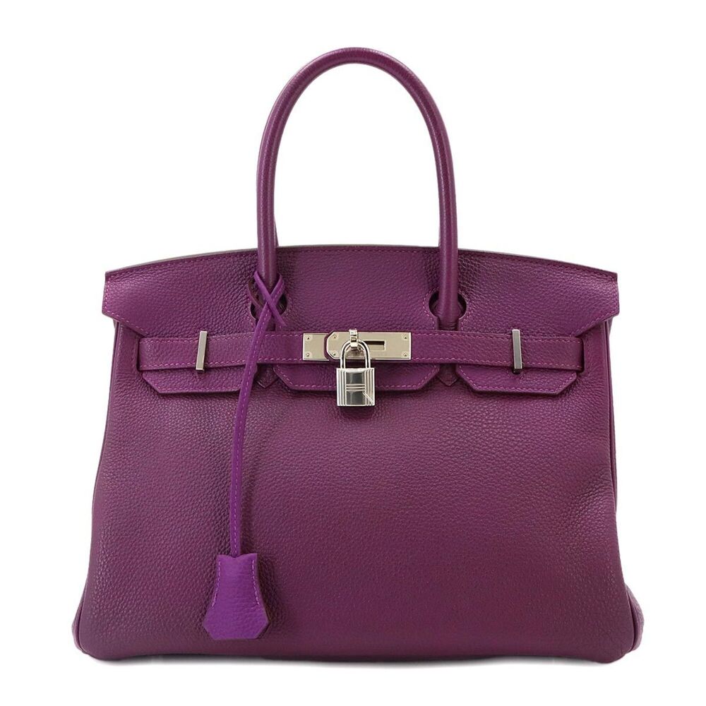 Hermes Birkin 30 Togo Anemone Handbag, Silver Hardware, □R Stamp